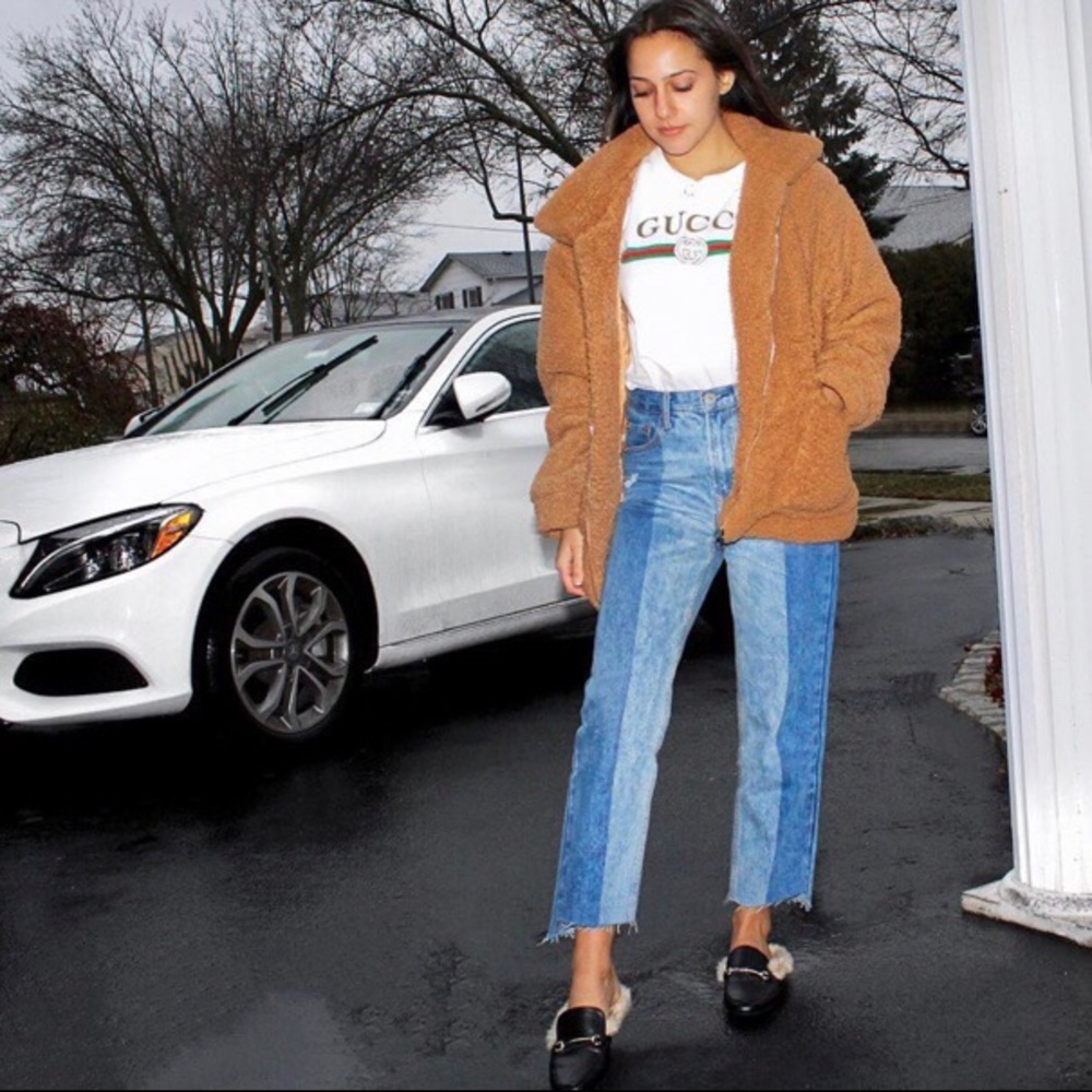 Two tone high waisted jeans